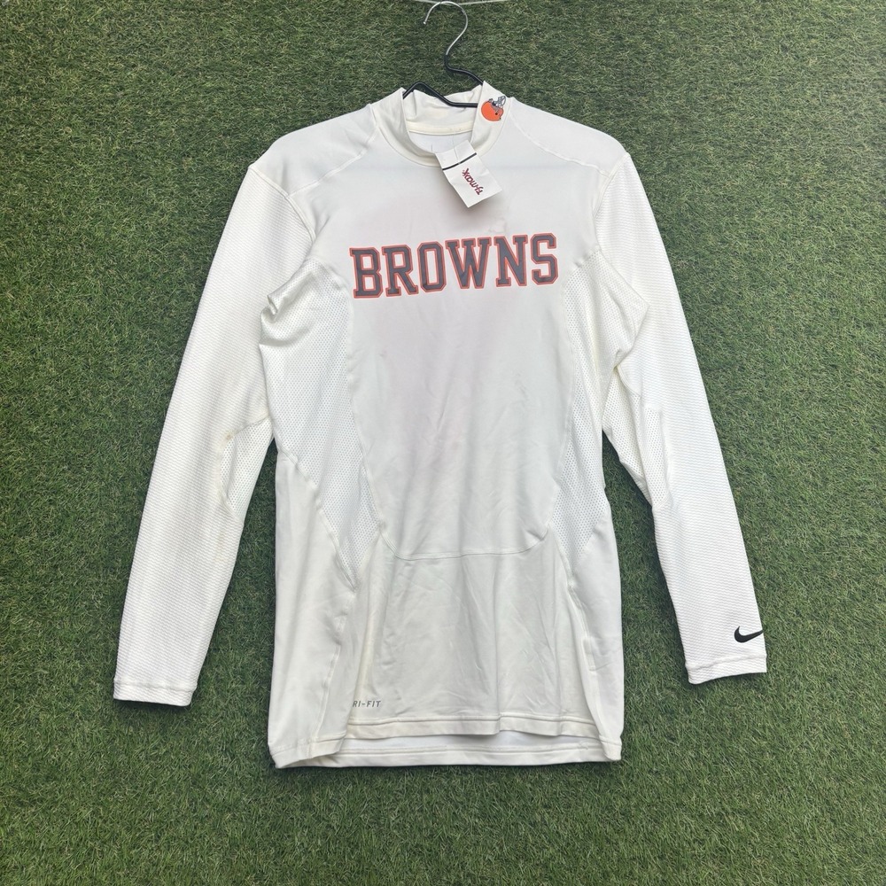 Cleveland Browns Nike Training Shirt Mens XL Dri-Fit NFL OnField Longsleeve Mock